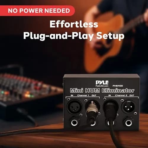 Pyle PHE400 Compact Mini Hum Eliminator Box 2-Channel | Reduces Ground Loop Hum thumbnail 5