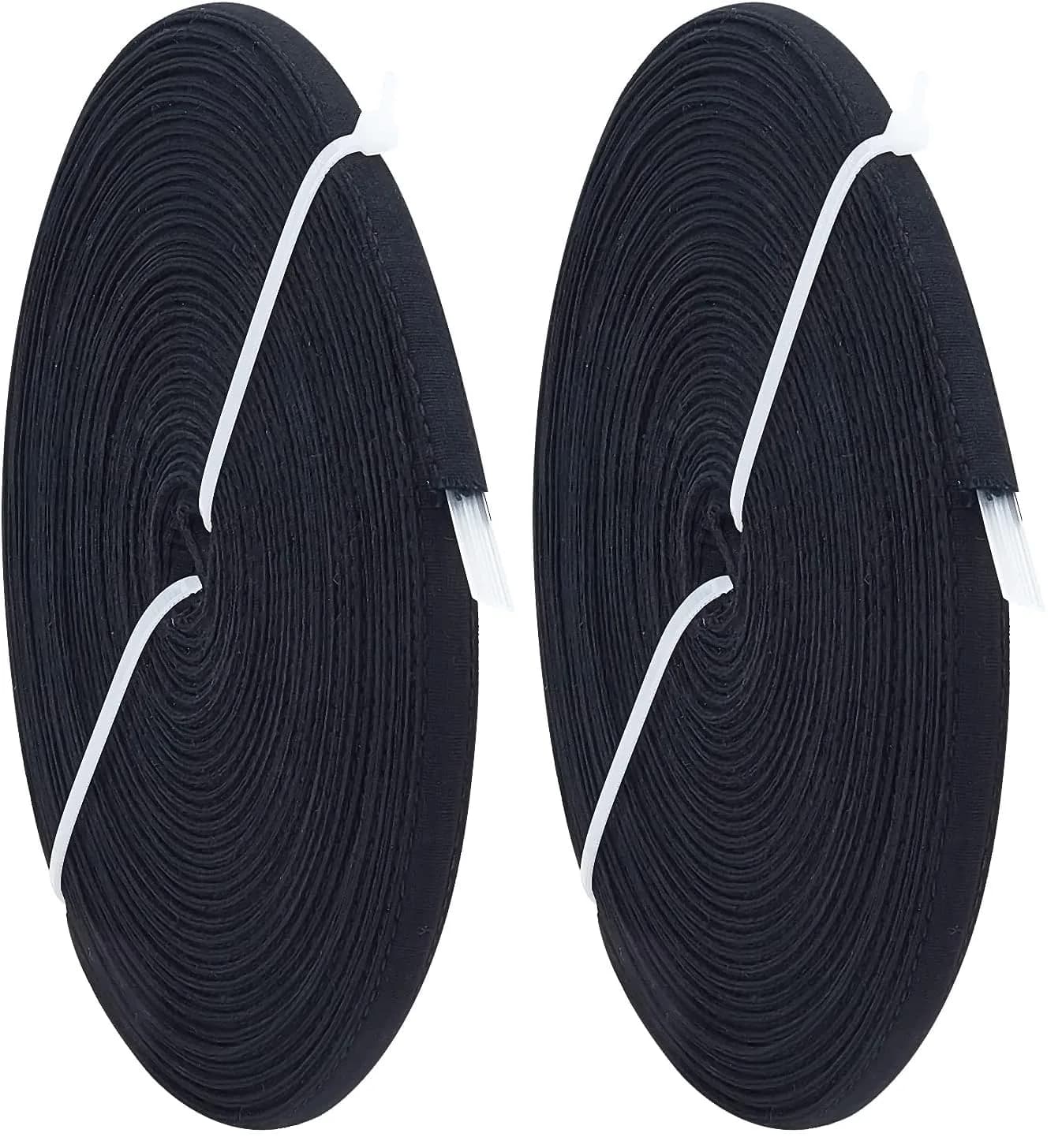 PH PandaHall Cotton Covered Boning 10mm (0.4") Wide, 11m (12 Yards) Black | Flexible Support for Garments - main product image