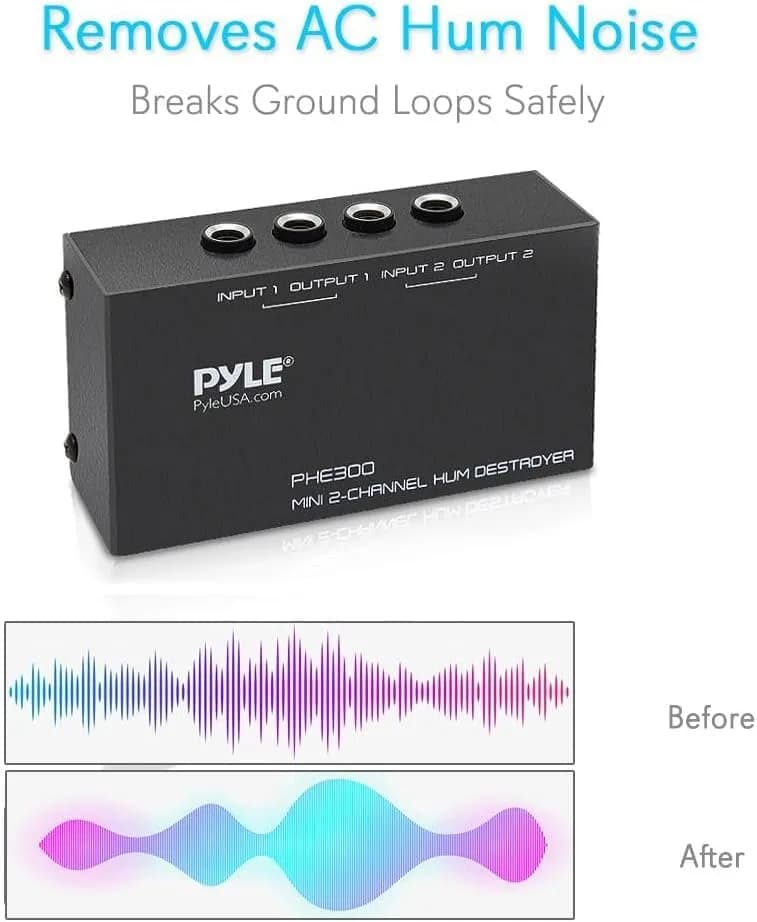 Pyle 2 Channel Passive Audio Interface with 1/4 Inch TRS Ports | USB Audio Interface for Recording Guitar thumbnail 5
