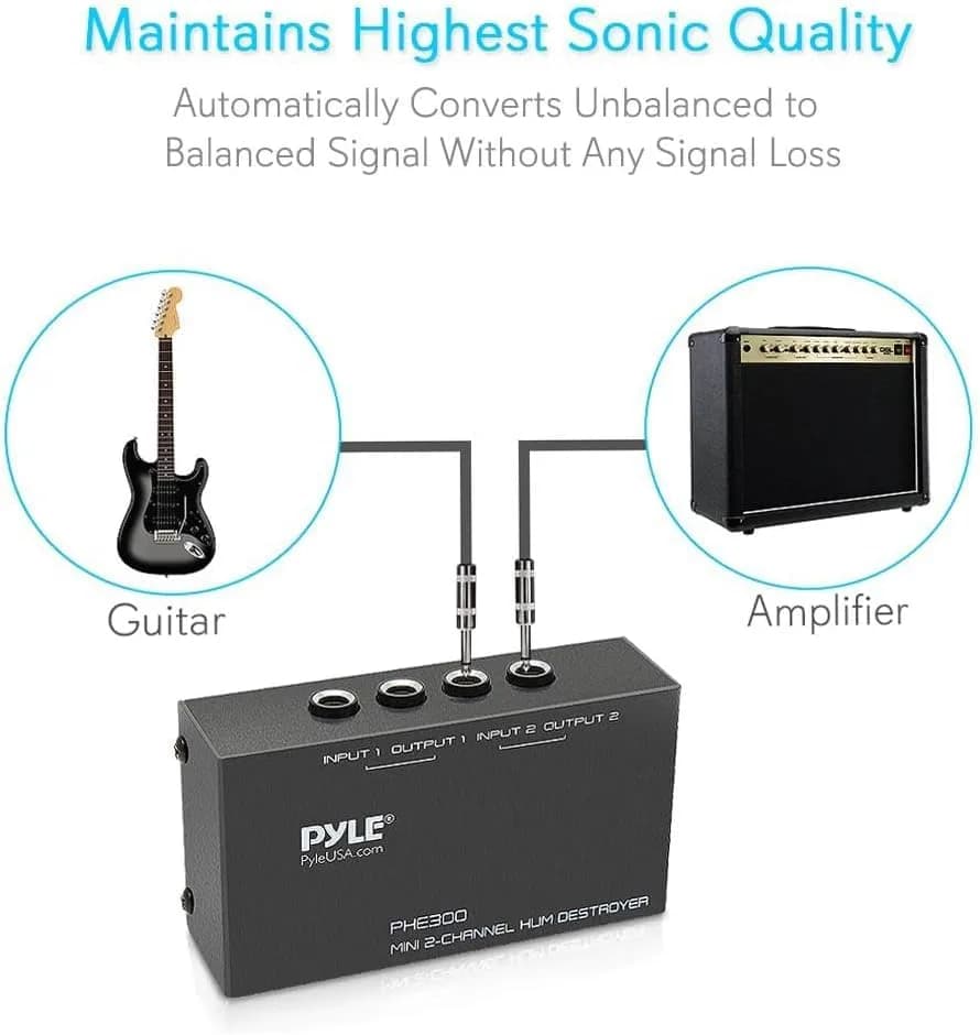 Pyle 2 Channel Passive Audio Interface with 1/4 Inch TRS Ports | USB Audio Interface for Recording Guitar thumbnail 10