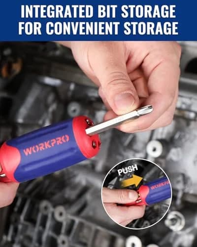 WORKPRO 12-in-1 Ratcheting Multi-Bit Screwdriver Set | Quick-Load Mechanism, Ergonomic Handle, Pack of 2 thumbnail 3
