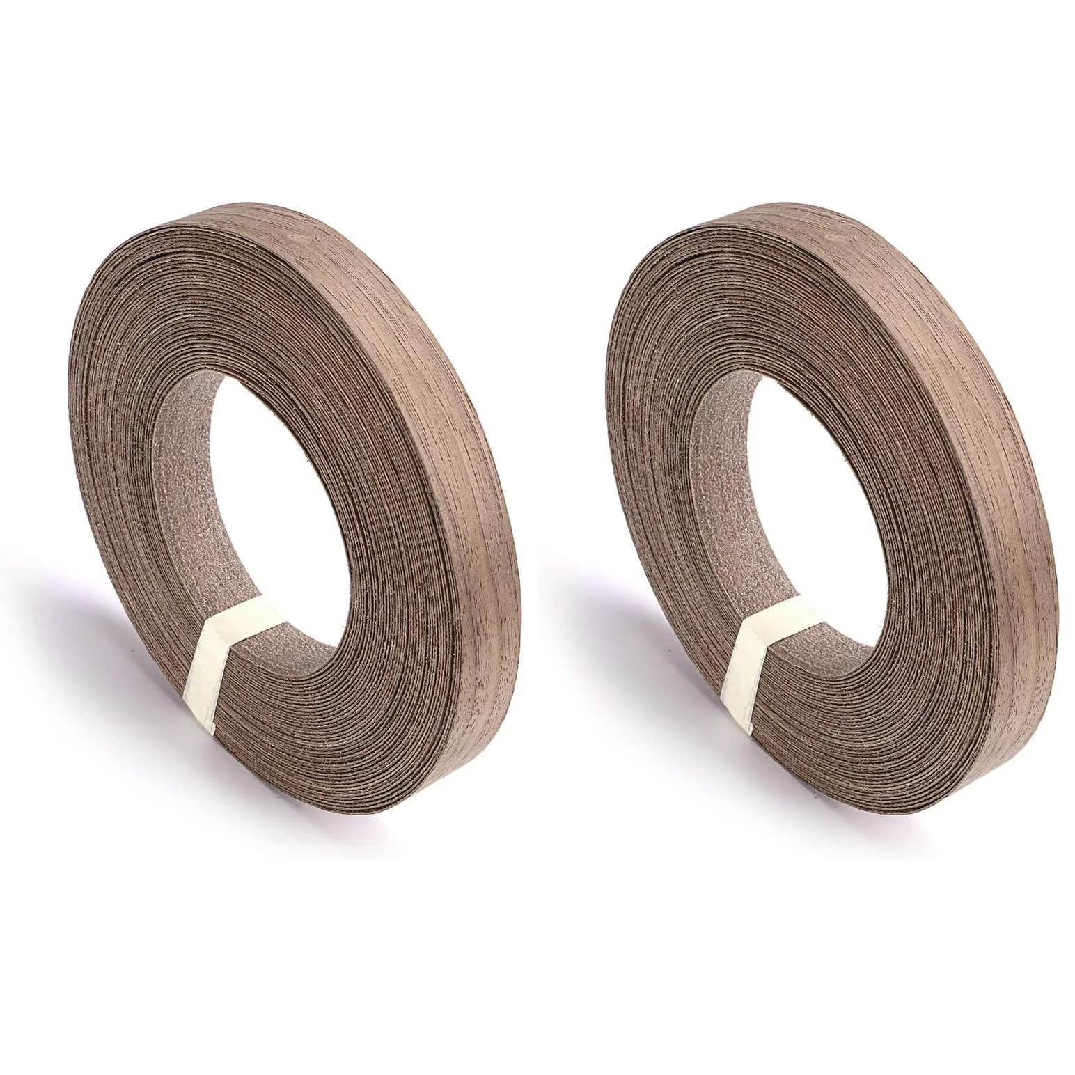 Skelang Walnut Wood Veneer Edge Banding 2 Rolls | 1.9cm x 15.24m (3/4" x 50') Preglued Iron-on Wood Tape