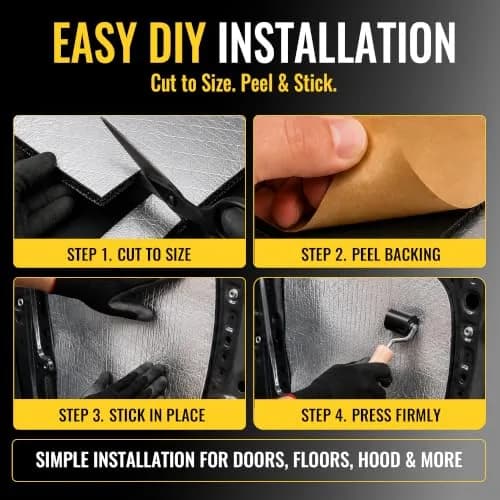uxcell Sound Deadening Insulation Mat 10mm 6.5sqft (Pack of 2) | Reduces Car Noise & Heat thumbnail 4