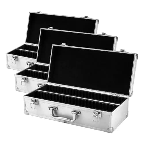 QWORK Aluminum Coin Case Holder with 50 Slots for PCGS/NGC Slabs, 3 Pack | Modern Style thumbnail 1