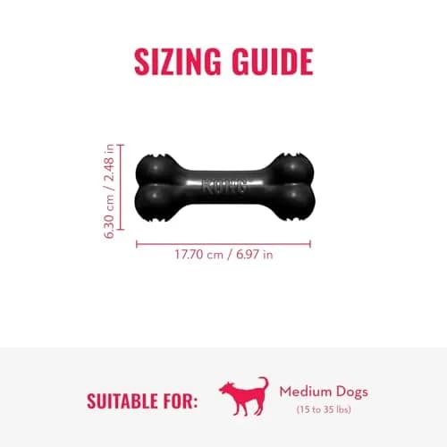 KONG Extreme Goodie Bone Most Durable Natural Rubber Dog Bone for Power Chewers - Black - Medium Dogs (Pack of 2) | Vet-Recommended for Aggressive Chewers thumbnail 2
