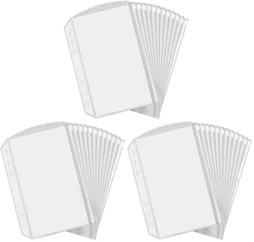 Antner A5 Binder Pockets 36 Pack Waterproof PVC 8.15 x 5.7 inches | Budget Cash Envelopes for Budgeting thumbnail 1