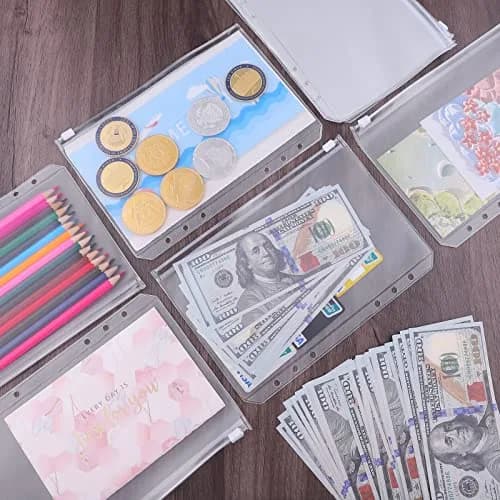 Antner A5 Binder Pockets 36 Pack Waterproof PVC 8.15 x 5.7 inches | Budget Cash Envelopes for Budgeting thumbnail 5