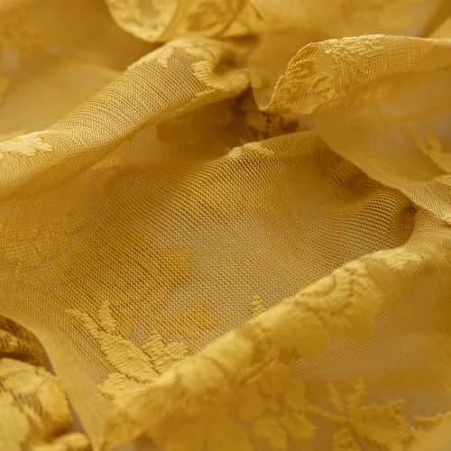 Kotile Mustard Yellow Lace Ruffled Valance for Windows W52xL18 Inch | Vintage Cottage Charm thumbnail 7