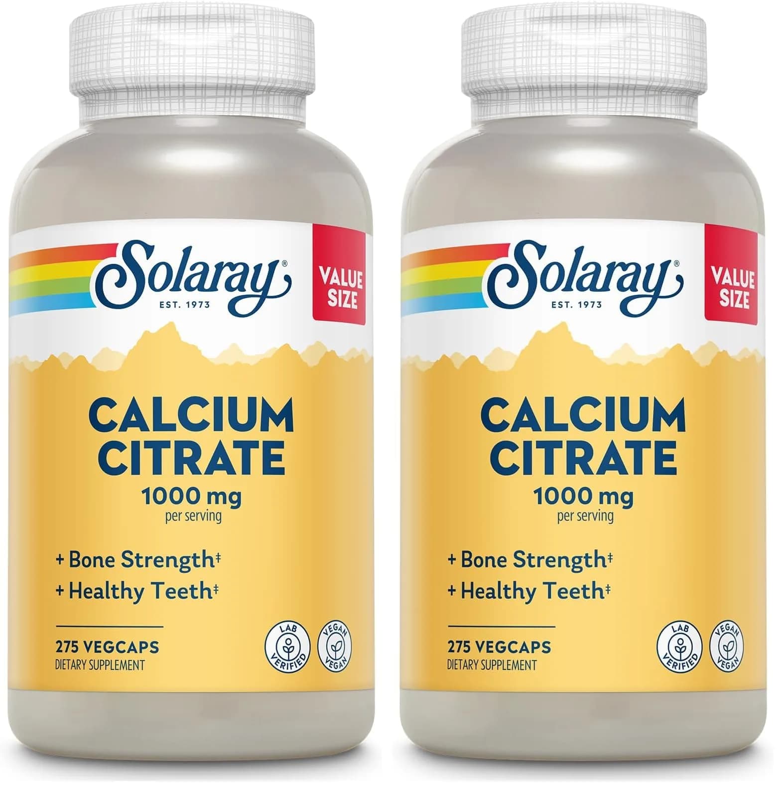 Solaray Calcium Citrate 1000mg Vegan Mineral Supplement 550 Count (275 Count x 2 Pack) | Bone Health Support - main product image