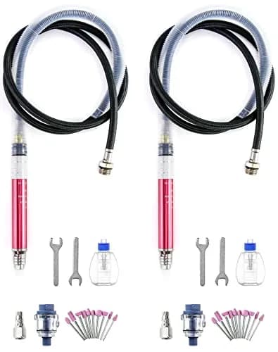 QWORK Air Micro Grinder, 1/8" Mini Pencil Polishing Cutting Tool Pneumatic Die Grinder, 65000 RPM Free Speed (2 Sets, Pack of 5) thumbnail 7