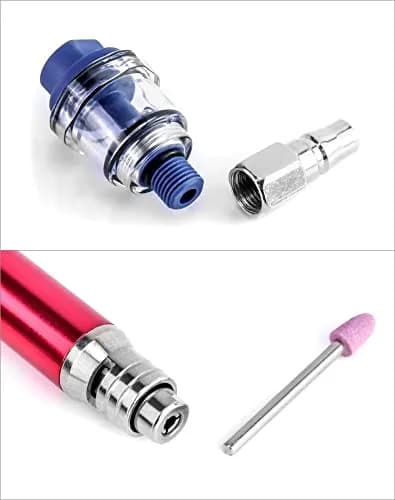 QWORK Air Micro Grinder, 1/8" Mini Pencil Polishing Cutting Tool Pneumatic Die Grinder, 65000 RPM Free Speed (2 Sets, Pack of 5) thumbnail 3