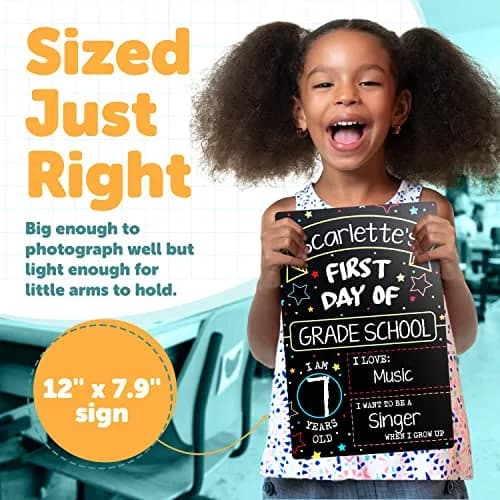 GSM Brands First Day Last Day of School Double Sided Sign 30.5cm (12" x 7.9") | Classic Design for Milestones thumbnail 3