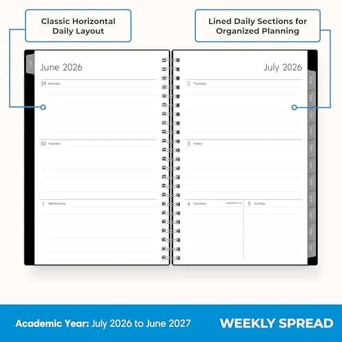 Blue Sky 2026-2027 Weekly and Monthly Academic Planner Calendar, 5" x 8" (12.7cm x 20.3cm) | Professional Planning for Students and Office Workers thumbnail 3