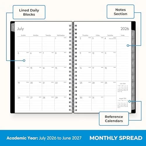 Blue Sky 2026-2027 Weekly and Monthly Academic Planner Calendar, 5" x 8" (12.7cm x 20.3cm) | Professional Planning for Students and Office Workers thumbnail 4