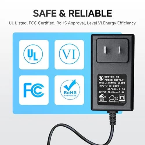 ANLINK 24V Power Supply Adapter 0.5A | UL Listed, 12W, 6ft Cord for Diffusers & Humidifiers thumbnail 4
