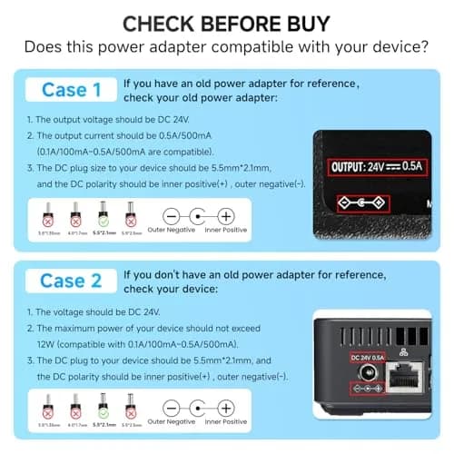 ANLINK 24V Power Supply Adapter 0.5A | UL Listed, 12W, 6ft Cord for Diffusers & Humidifiers thumbnail 8