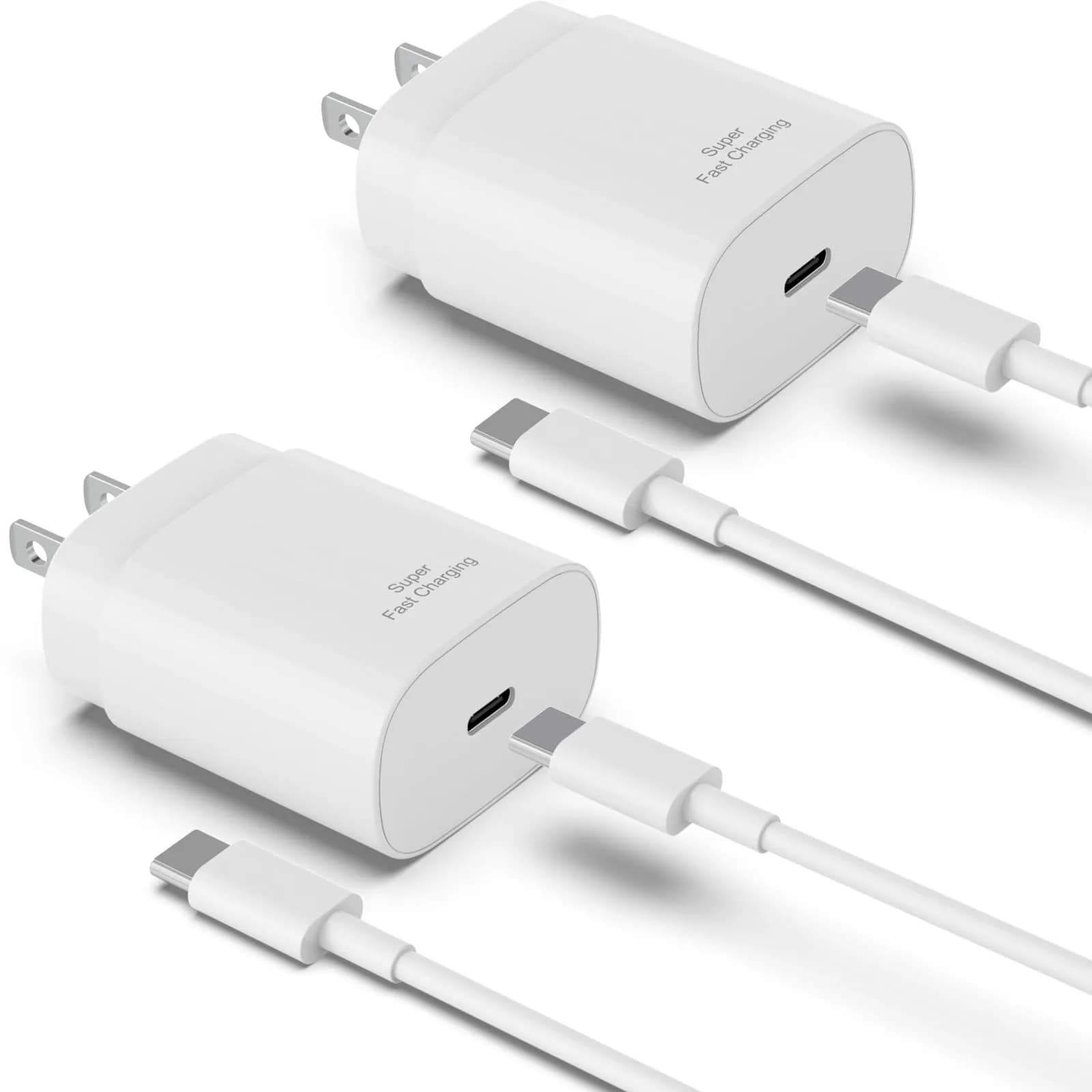 Qntry Type C Charger Fast Charging 25W | 2 Pack with 6FT Cable for Samsung, Pixel, iPhone - main product image