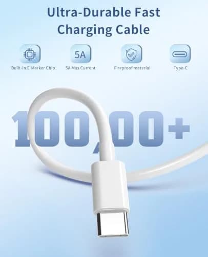 Qntry Type C Charger Fast Charging 25W | 2 Pack with 6FT Cable for Samsung, Pixel, iPhone thumbnail 4