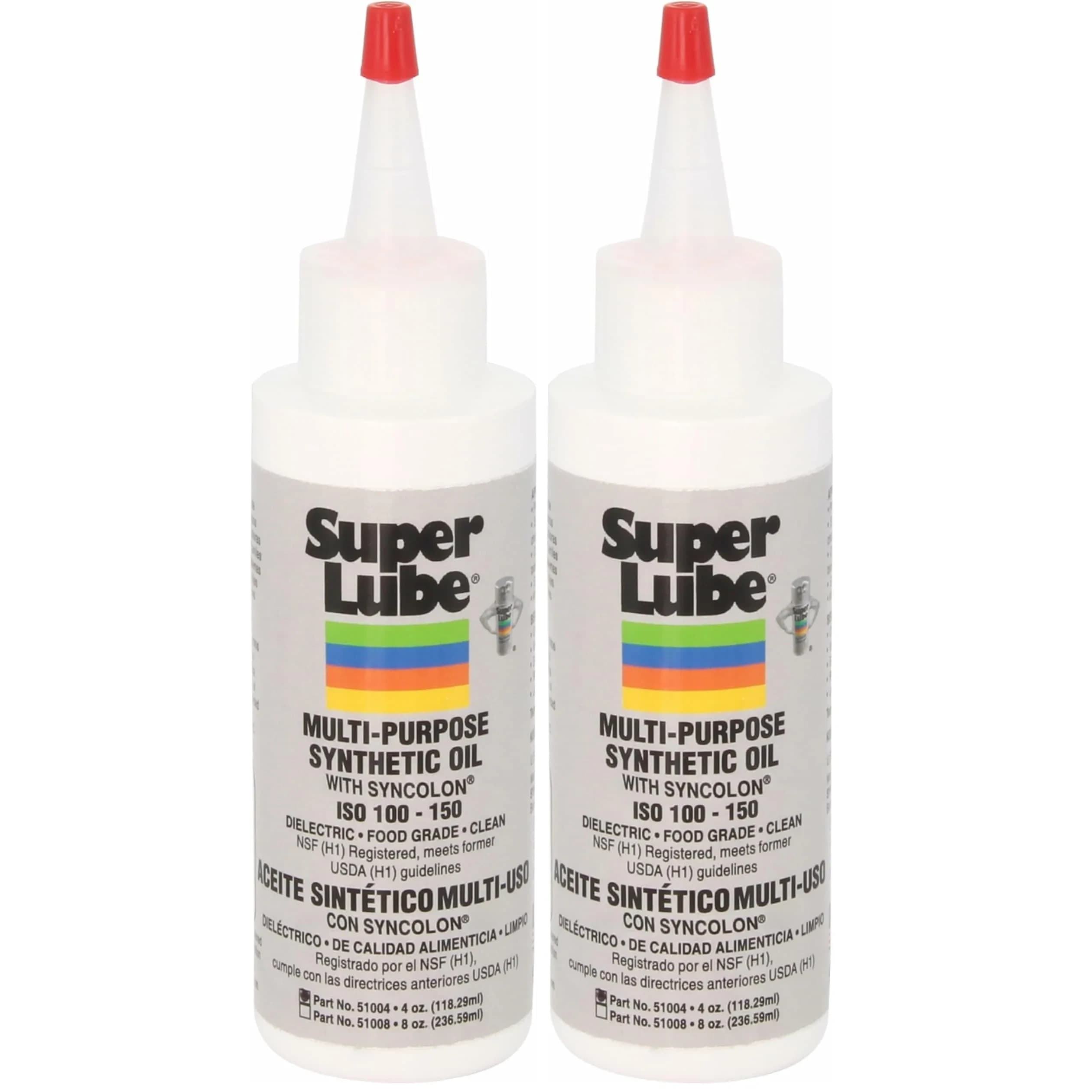 Super Lube 51010 Synthetic Oil with Syncolon (PTFE) 7.4ml (0.25 Fl Oz) | Industrial Grade Lubricant for Metal, Plastic, Rubber — 2 x 8 Fl Oz