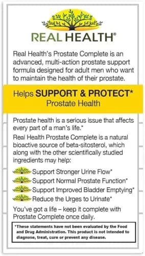 Real Health Prostate Complete - Prostate Support Softgels 90 Ct | Natural Relief & Wellness thumbnail 4