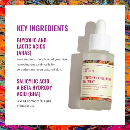 Good Molecules Overnight Exfoliating Treatment 120ml (4 Fl Oz) | AHA & BHA Face Exfoliator for Resurfacing thumbnail 3