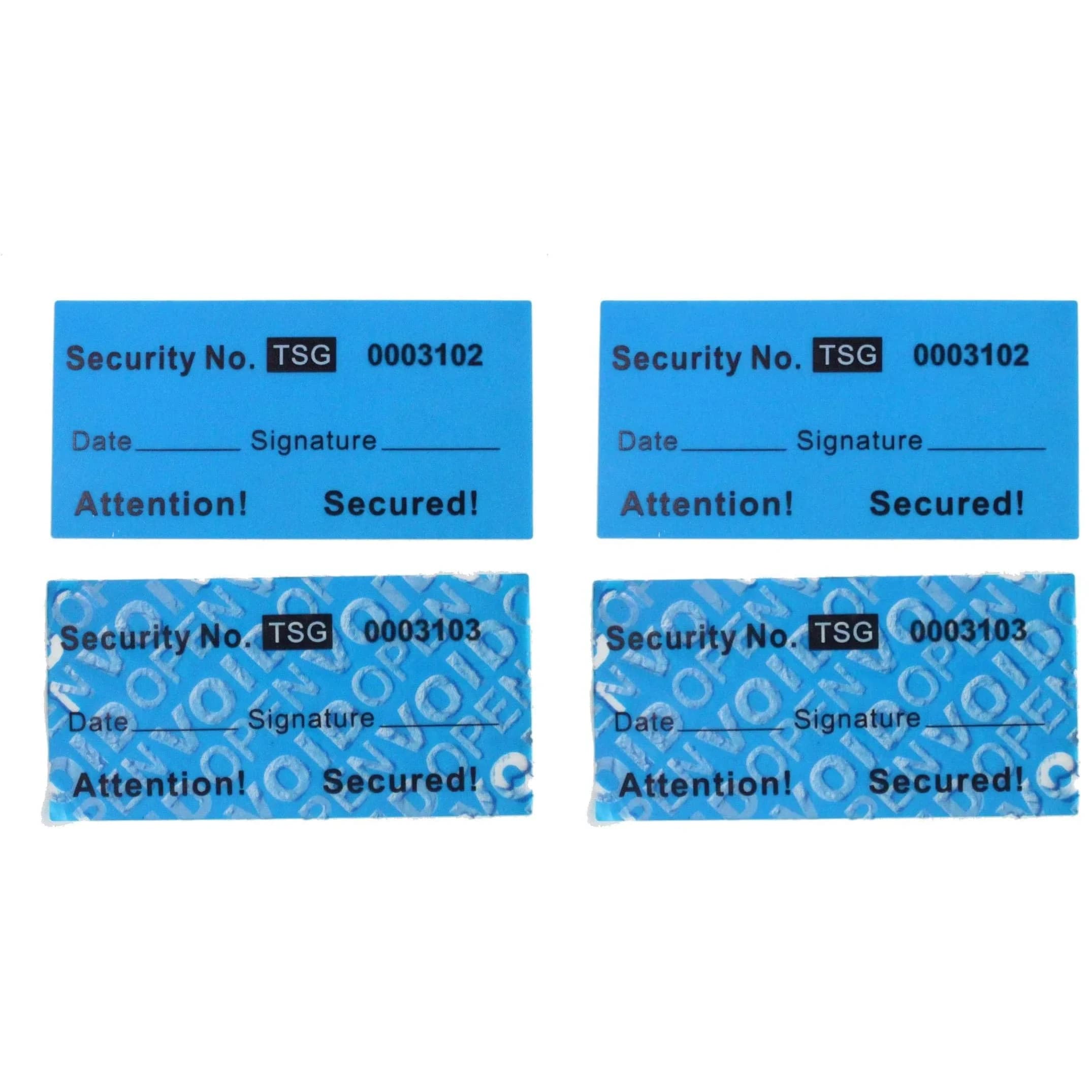 TamperSeals Group Blue Non-Transfer Tamper Evident Security Warranty Void Labels 200 Labels (1"x2" Each) - main product image
