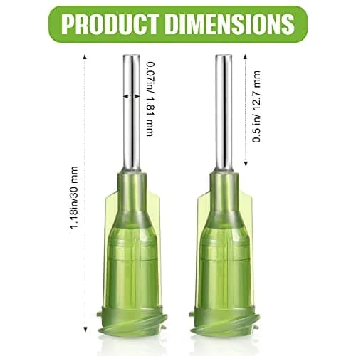 Honoson Blunt Tip Needles 1/2 Inch Luer Lock, Green, 150 Pcs | Industrial Dispensing for Adhesives & Crafts thumbnail 2