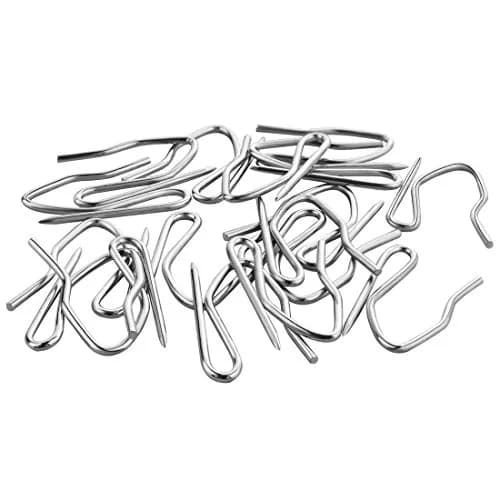 Nydotd 58 Pcs Curtain Hooks 3cm (1.2") | Rustproof Stainless Steel Nickel-Plated Offset Pin-On Hooks for Window, Door & Shower Curtains (Pack of 3) thumbnail 6