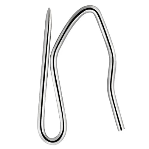 Nydotd 58 Pcs Curtain Hooks 3cm (1.2") | Rustproof Stainless Steel Nickel-Plated Offset Pin-On Hooks for Window, Door & Shower Curtains (Pack of 3) thumbnail 7