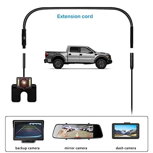 YQMAJIM 9.8 Ft (2.5mm) Male to Female Extension Cord for Backup Cameras (Pack of 2) | Stable Signal Transmission thumbnail 2