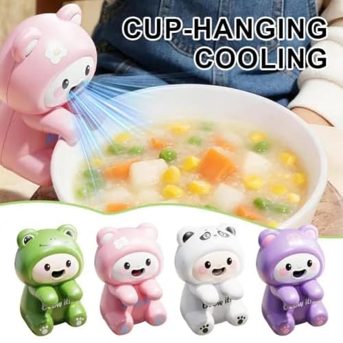 Generic Clip-On Mini Fan for Cup & Bowl, Cute Animal Design, USB-C Rechargeable | 8.5cm (3.35") Cooling Blower thumbnail 2