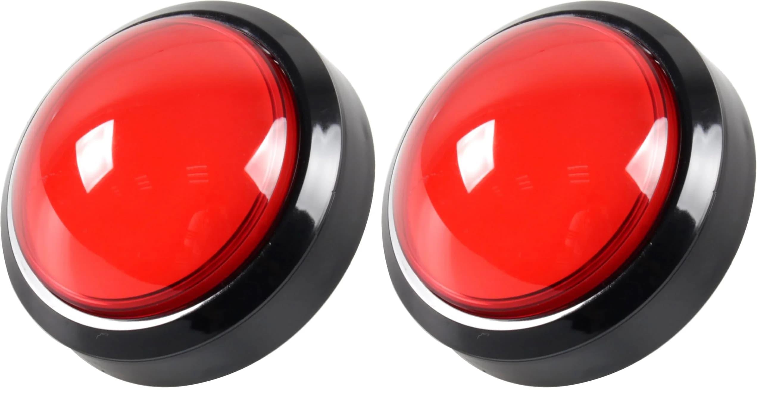EG STARTS 100mm Big Dome LED Arcade Buttons (Pack of 2) | Red, DC 12V, Illuminated Push Button for DIY Games - main product image