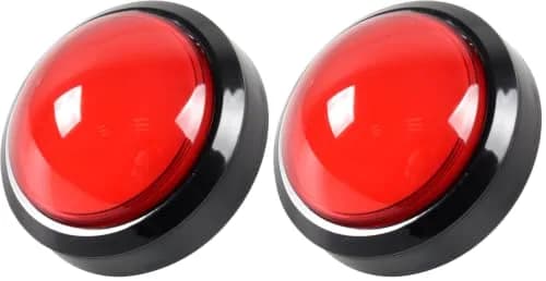 EG STARTS 100mm Big Dome LED Arcade Buttons (Pack of 2) | Red, DC 12V, Illuminated Push Button for DIY Games thumbnail 1