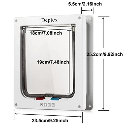 Depets Large Cat Door (Outer 9.9"x9.2") 4-Way Locking Pet Flap for Interior Exterior Doors, Weatherproof (Pack of 2) thumbnail 3