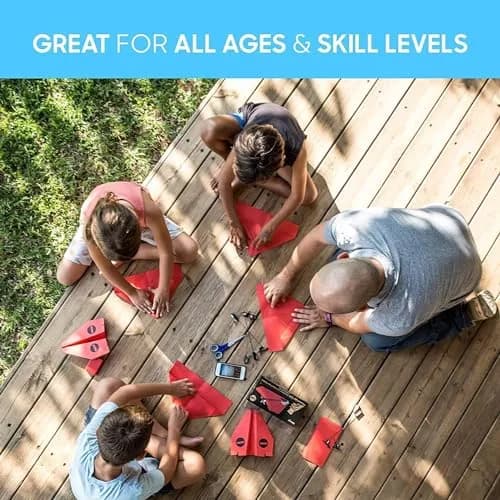 POWERUP Paper Airplane Templates (Pack of 2) | 12 Designs with Waterproof & Tear-Proof DuPont Tyvek Sheets | Includes Display Stand thumbnail 4