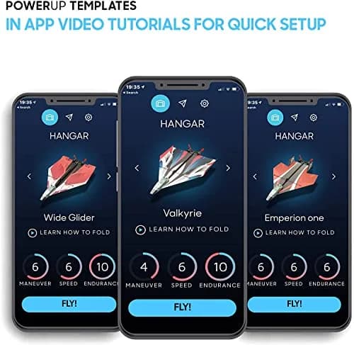 POWERUP Paper Airplane Templates (Pack of 2) | 12 Designs with Waterproof & Tear-Proof DuPont Tyvek Sheets | Includes Display Stand thumbnail 7