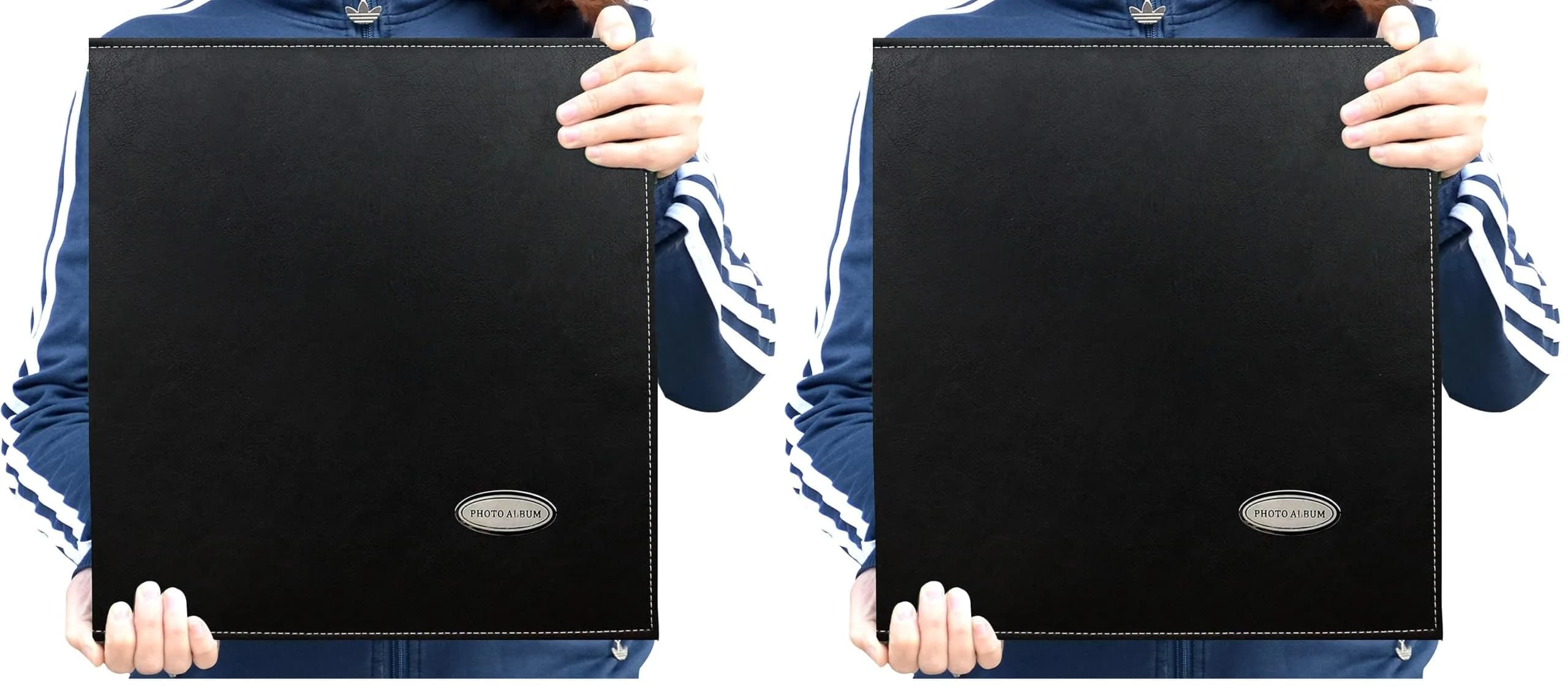 Zoview Self-Adhesive Photo Album Pack of 2 | Holds 3x5 to 8x10 Photos, Black Leather Cover - main product image