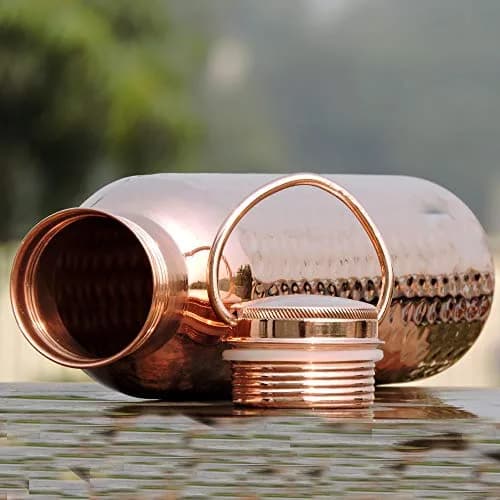HealthGoodsIn Copper Water Bottle 600ml | Leakproof Ayurvedic Copper Vessel (Pack of 2) thumbnail 8