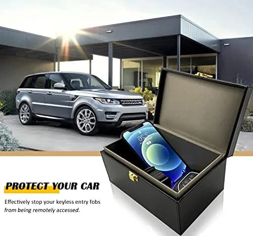 briidea Faraday Box Key Fob Protector, Keyless Entry Car Key Safe Protector, Faraday Signal Blocking Shielding Box for Car Key (L) (Pack of 2) thumbnail 2