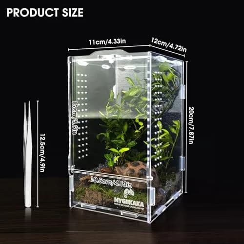 MYGIIKAKA Acrylic Jumping Spider Habitat, Insect Terrarium, Bug Enclosure, Praying Mantis Habitat, Frog Enclosure (Pack of 3) thumbnail 2