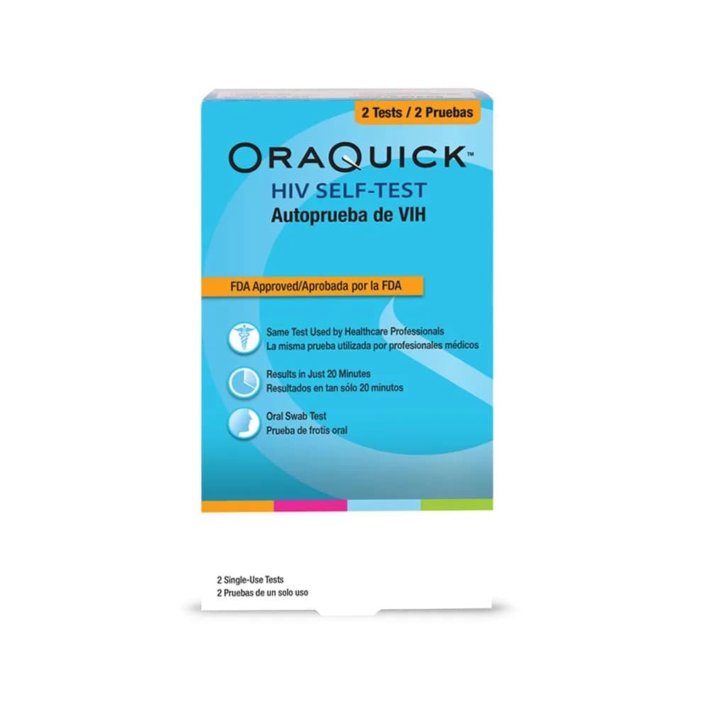OraQuick HIV Self-Test, Oral Fluid, 2 Ct | Rapid, 20 Min, At-Home HIV Test Kit for 14+ - main product image