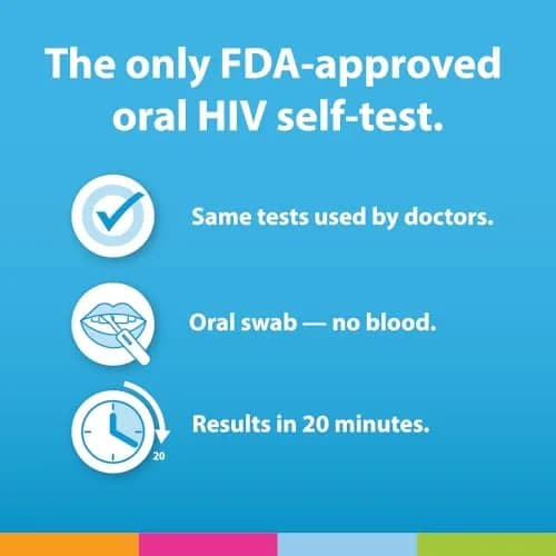 OraQuick HIV Self-Test, Oral Fluid, 2 Ct | Rapid, 20 Min, At-Home HIV Test Kit for 14+ thumbnail 2
