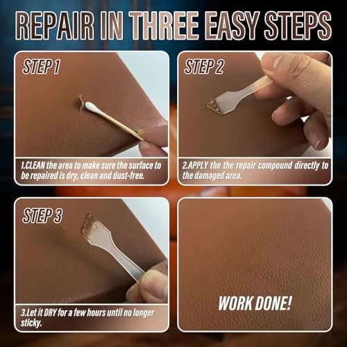 ARCSSAI ARCSSAL Leather Repair Kit for Furniture, Sofa, Jacket, Car Seats & Purse | 10 Colors, Pack of 2 thumbnail 4
