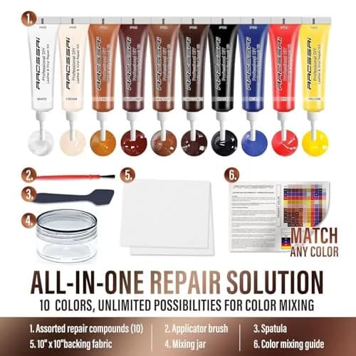 ARCSSAI ARCSSAL Leather Repair Kit for Furniture, Sofa, Jacket, Car Seats & Purse | 10 Colors, Pack of 2 thumbnail 5