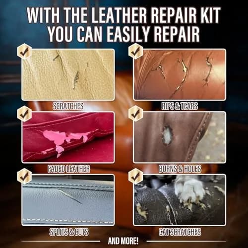 ARCSSAI ARCSSAL Leather Repair Kit for Furniture, Sofa, Jacket, Car Seats & Purse | 10 Colors, Pack of 2 thumbnail 2