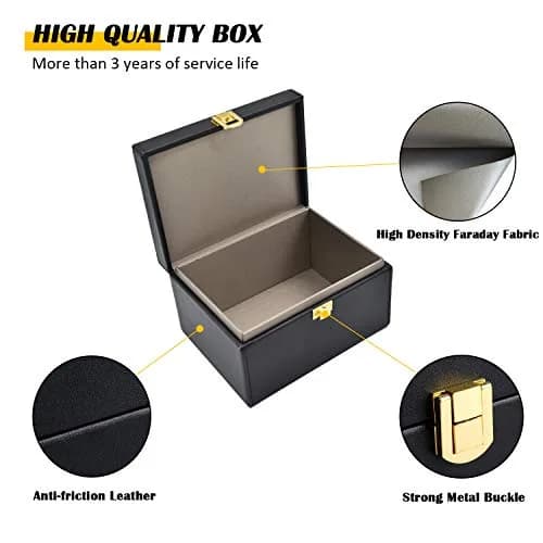 briidea Faraday Box Key Fob Protector, RFID Signal Blocking Box for Car Key (Pack of 2, Black) | Prevents Keyless Car Theft thumbnail 4