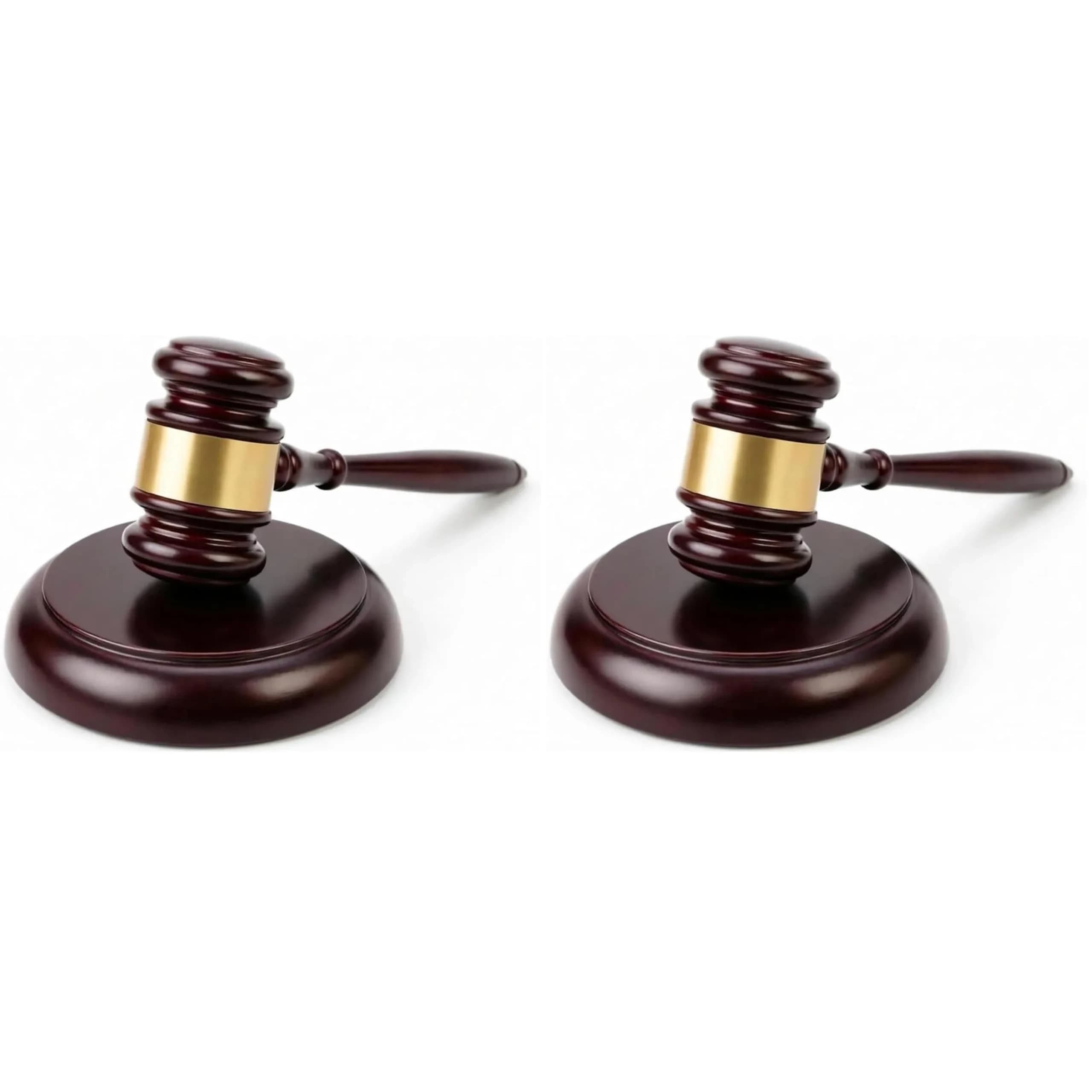 Apexstone Wooden Gavel with Sound Block Set, Solid Wood Judge Gavel Set, Loud Clear Strike for Meetings, Auctions, Gift, HOA & Mock Trials — Pack of 2