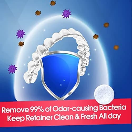 YKL Retainer & Denture Cleaner Tablets Mint - 240 Tablets (120 pcs x 2 Packs) | Deep Clean & Odor Removal for Aligners, Mouth Guards, False Teeth thumbnail 5