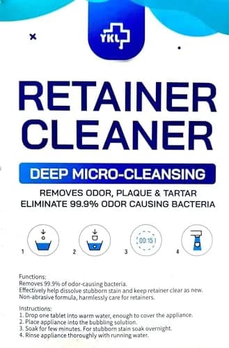 YKL Retainer & Denture Cleaner Tablets Mint - 240 Tablets (120 pcs x 2 Packs) | Deep Clean & Odor Removal for Aligners, Mouth Guards, False Teeth thumbnail 8