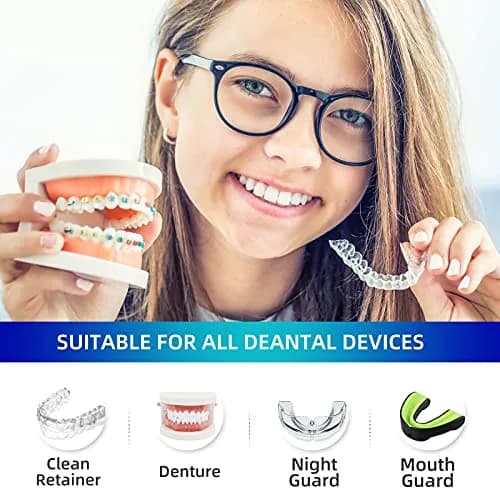 YKL Retainer & Denture Cleaner Tablets Mint - 240 Tablets (120 pcs x 2 Packs) | Deep Clean & Odor Removal for Aligners, Mouth Guards, False Teeth thumbnail 3